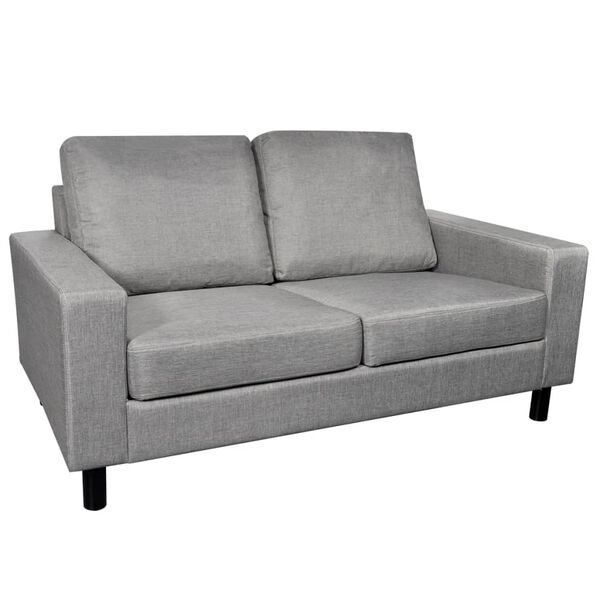 vidaXL Dvivietė sofa, medžiaga, &scaron;viesiai pilka
