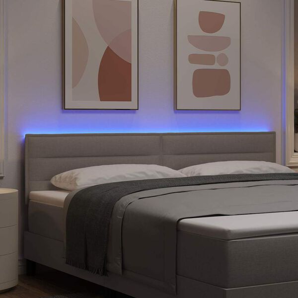 vidaXL LED galvūgalis su galvūgalio Taupe 180 cm Poliesteris