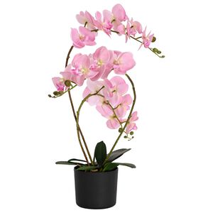 vidaXL Dirbtinė orchidėja su vazonu Rožinė 45 x 15 x 65 cm