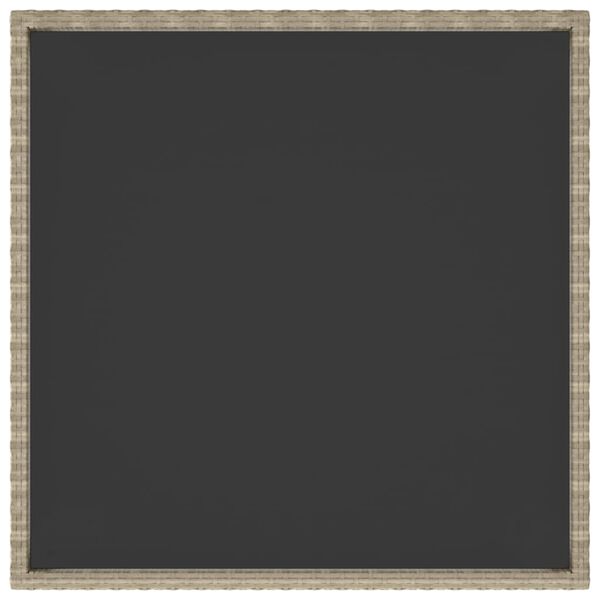 vidaXL Sodo stalas, smėlio spalvos, 90x90x75cm, poliratanas