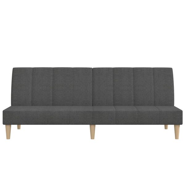 vidaXL Dvivietė sofa-lova, tamsiai pilkos spalvos, audinys
