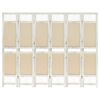 vidaXL Kambario pertvara, 6 dalių, kreminė, 210x165cm, audinys