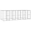 vidaXL Lauko voljeras &scaron;unims su stogu, galvanizuotas plienas, 12,1m&sup2;