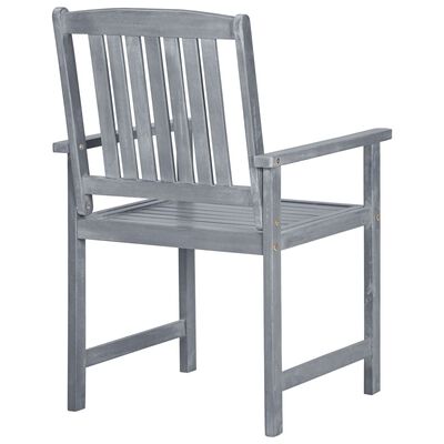 vidaXL Sodo kėdės, 2vnt., pilkos spalvos, akacijos medienos masyvas