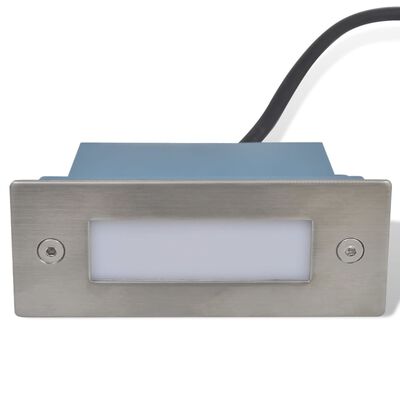 vidaXL Įleidžiami laiptų pakopų LED šviestuvai, 2vnt., 44x111x56mm