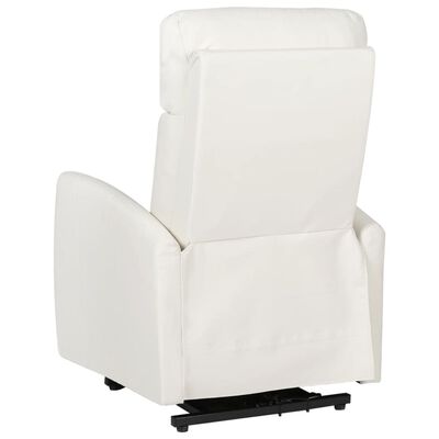 vidaXL Atsistojantis krėslas, kreminės spalvos, dirbtinė oda