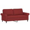 vidaXL Dvivietė sofa su pagalvėmis, raudonojo vyno, 140cm, audinys