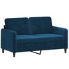 vidaXL Dvivietė sofa su pagalvėmis, mėlynos spalvos, 120cm, aksomas