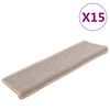 vidaXL Laiptų kilimėliai, 15 vnt., 65x21x4 cm, sidabriniai, stačiakampiai kra&scaron;tai