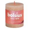 Bolsius Žvakės Shine, 4vnt., blanki rožinė, 80x68mm, cilindro formos