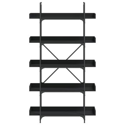 vidaXL Knygų spinta, 5 aukštų, juoda, 100x33x180,5cm, apdirbta mediena