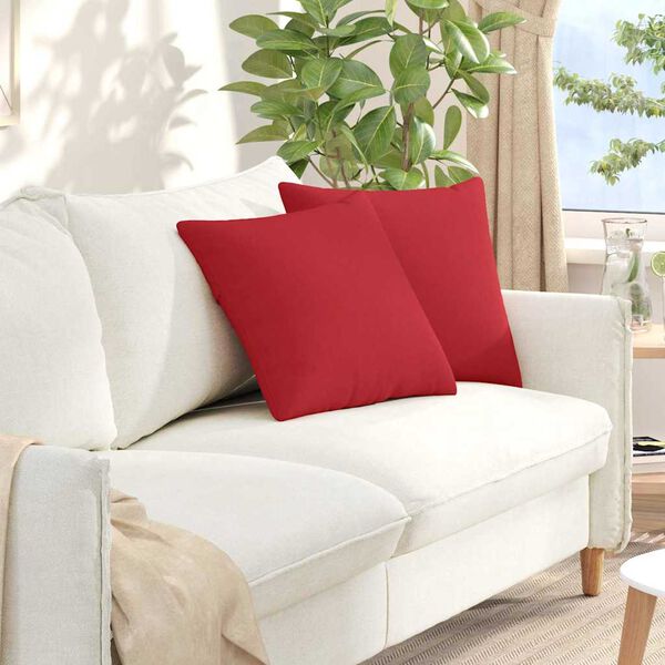 vidaXL Sofa Pagalvės 2 pcs Raudona 45 x 45 cm audinys
