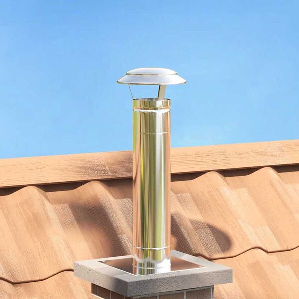 vidaXL Lietaus dangtis kamino Sidabro 20 x 20 x 18 cm