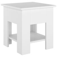 vidaXL Kavos staliukas, baltas, 40x40x42cm, apdirbta mediena