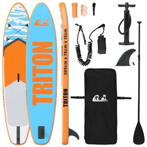 vidaXL Pūstinis stalo irklavimo lenta TRITON 305 x 76 x 15 cm Mėlyna
