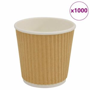 vidaXL Popieriniai kavos puodeliai 1000 vnt 4oz 100ml Ruda