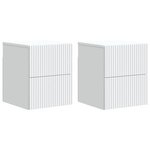 vidaXL Sieninis naktinis staliukas 2 vnt. Balta 33 x 34,5 x 40 cm