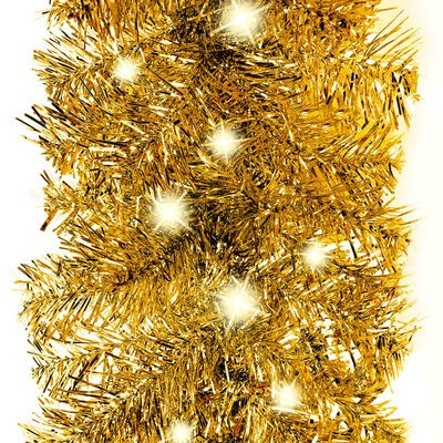 vidaXL Kalėdinė girlianda su LED lemputėmis, auksinės spalvos, 5m