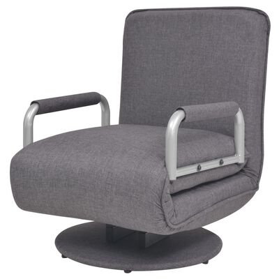 vidaXL Supamoji kėdė ir sofa-lova, tamsiai pilka, audinys