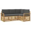 vidaXL Sofų komplektai 4 pcs Balta ir antracito 190 x 130,5 x 73 cm