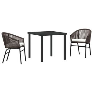 vidaXL Sodo valgomojo komplektas 3 pcs Ruda