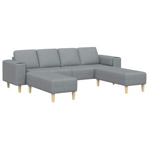 vidaXL Svetainės sofa 3 pcs &Scaron;viesiai pilka Poliesteris