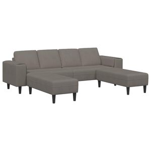 vidaXL Sofa &Scaron;viesiai pilka 250 x 188 x 76 cm Kordūrinis audinys