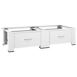 vidaXL Dvigubas skalbimo ma&scaron;inos ir džiovyklės pagrindas su stalčiais