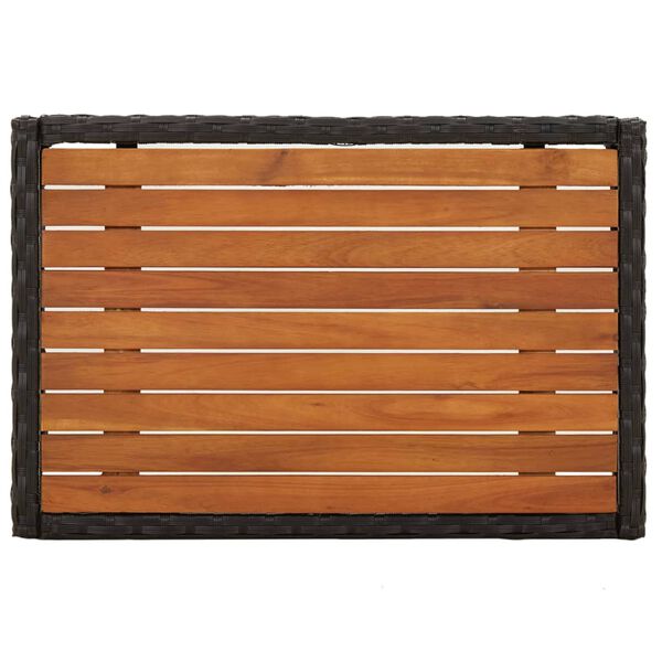 vidaXL Sodo komplektas su pagalvėlėmis, 3 dalių, juodas, poliratanas