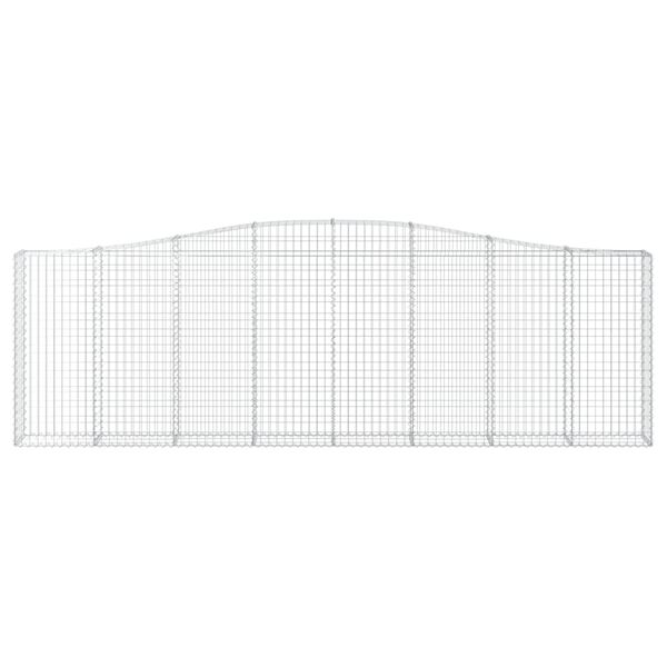 vidaXL Išlenkti gabiono krepšiai, 4vnt., 400x30x120/140cm, geležis