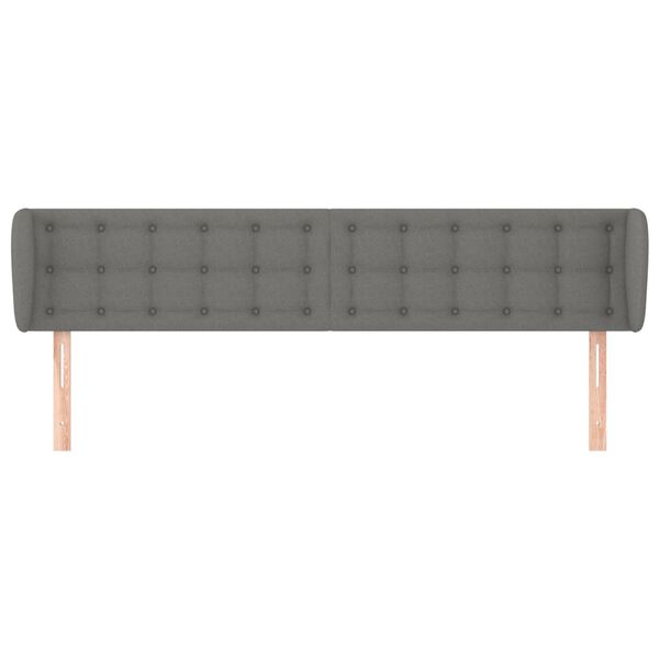 vidaXL Galvūgalis su auselėmis, tamsiai pilkos,163x16x78/88cm, audinys