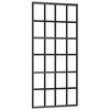 vidaXL Stumdomos durys, juodos, 90x205cm, ESG stiklas ir aliuminis