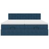 vidaXL Osmanų lovos rėmas su čiužiniais, mėlynas, 200x200cm, aksomas