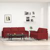 vidaXL Sofos komplektas su pagalvėlėmis, 2 dalių, vyno, audinys