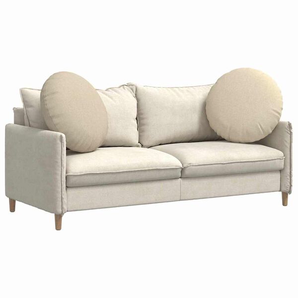 vidaXL Sėdynių pagalvėlės 2 pcs Kreminė &Oslash;60 x 21 cm audinys