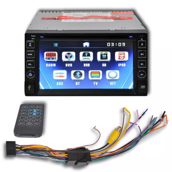 Automobilio Stereo 2 DIN DVD Grotuvas 6,2 HD Bluetooth SD USB FM