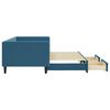 vidaXL Lova su ištraukiama dalimi/stalčiais, mėlyna, 90x200cm, aksomas