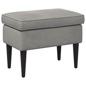 vidaXL Pėdų staliukas &Scaron;viesiai pilka 55 x 35 x 41 cm Aksomas