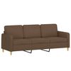 vidaXL Trivietė sofa, rudos spalvos, 180cm, audinys