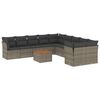 vidaXL Sodo komplektas su pagalvėlėmis, 11 dalių, pilkas, poliratanas