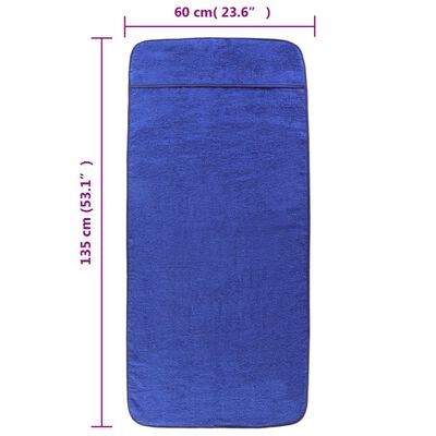 vidaXL Paplūdimio rankšluosčiai, 4vnt., mėlyni, 60x135cm, audinys