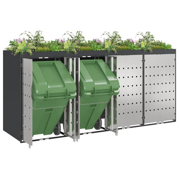 vidaXL Rato konteinerių laikymas 3 konteineriams 340 x 77.5 x 115.5 cm