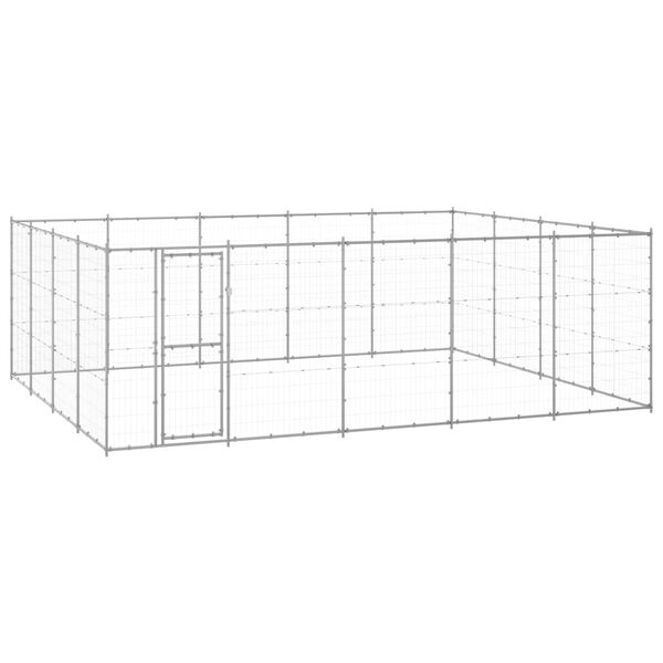 vidaXL Lauko voljeras šunims, galvanizuotas plienas, 24,2m²
