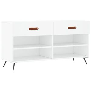vidaXL Batų suoliukas, baltos spalvos, 102x35x55cm, apdirbta mediena