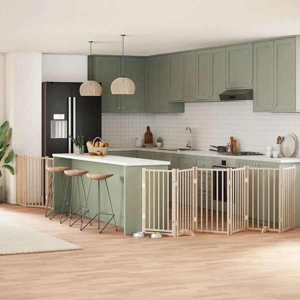 vidaXL Varteliai &scaron;unims su durimis, 9 segmentai, 450cm, tuopos mediena