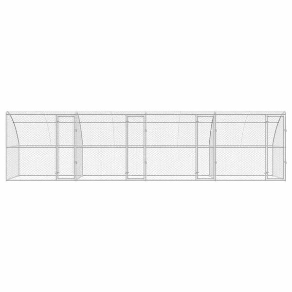 vidaXL &Scaron;unų narvas 4 pcs Sidabro 8 x 2 x 2 m Galvanizuotas plienas