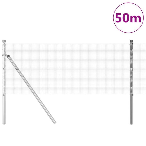 vidaXL Tvorelės stulpas Sidabro 50 x 0,6 m (12 x 12 mm tinklas)