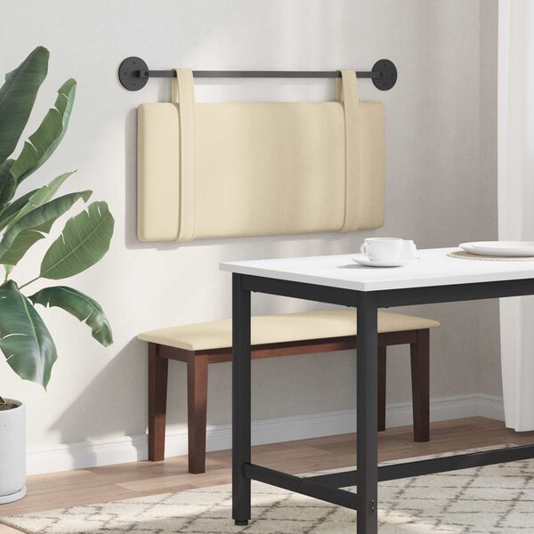 vidaXL Kabantysis galvūgalis Paprastas Kreminė 90 x 55 x 5 cm audinys