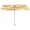 vidaXL Markizė su LED/vėjo jutikliu, geltona/balta, 300x250cm