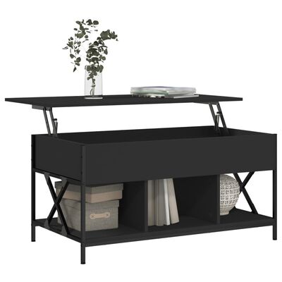 vidaXL Kavos staliukas, juodas, 100x55x50cm, apdirbta mediena/metalas
